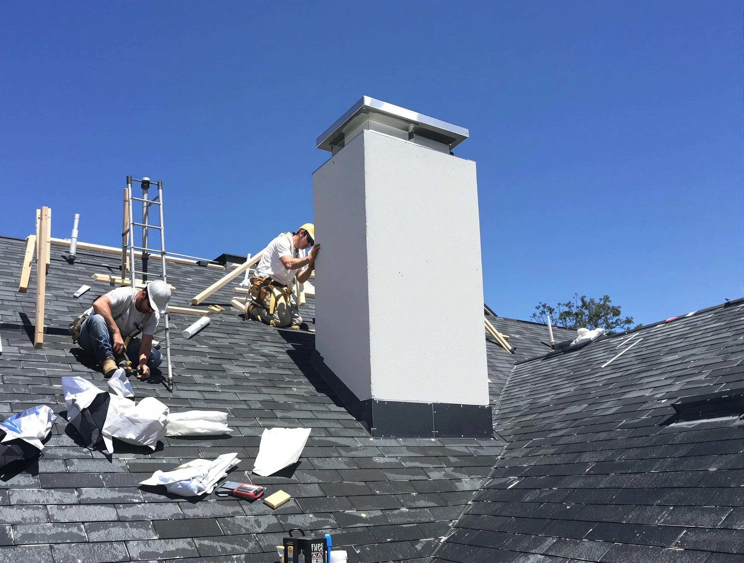 Queen Creek Chimney Sweep crew installing a new chimney in Queen Creek, AZ