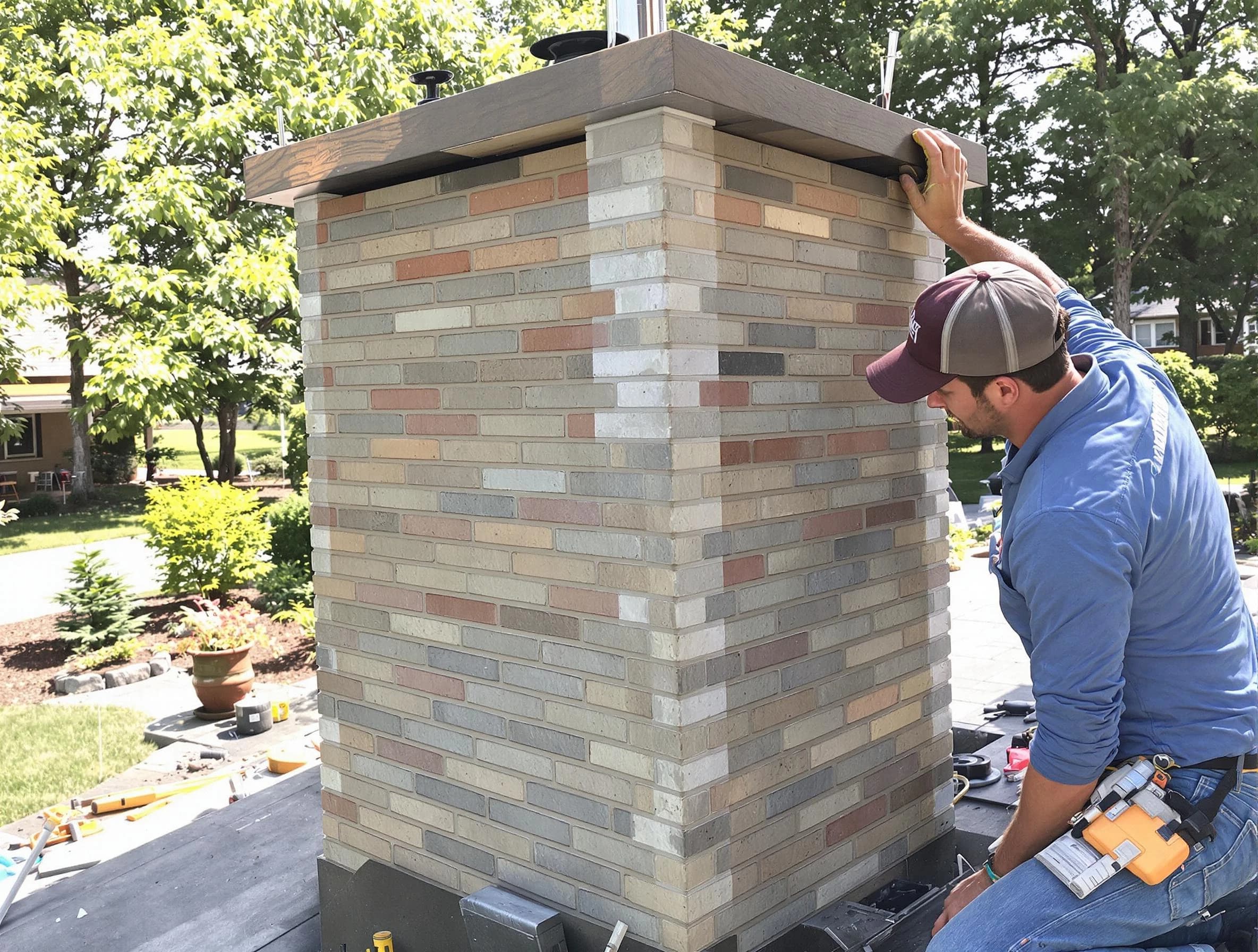 Queen Creek Chimney Sweep completing a modern chimney remodel in Queen Creek, AZ