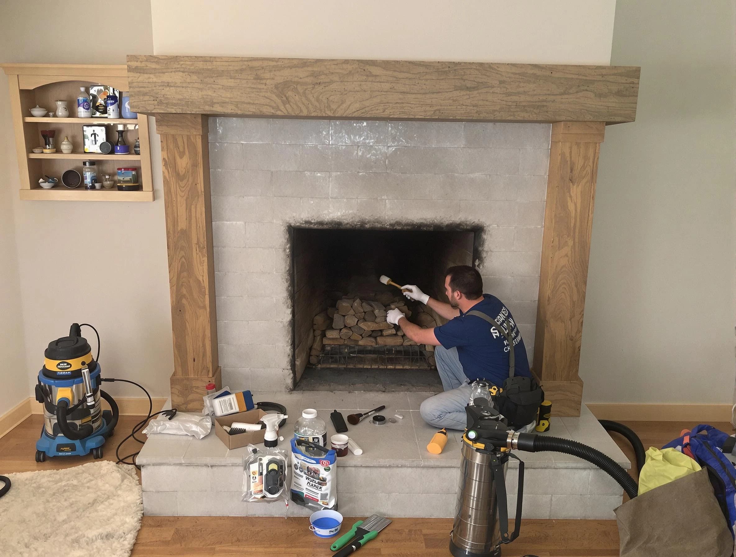 Detailed creosote removal process by Queen Creek Chimney Sweep in Queen Creek, AZ