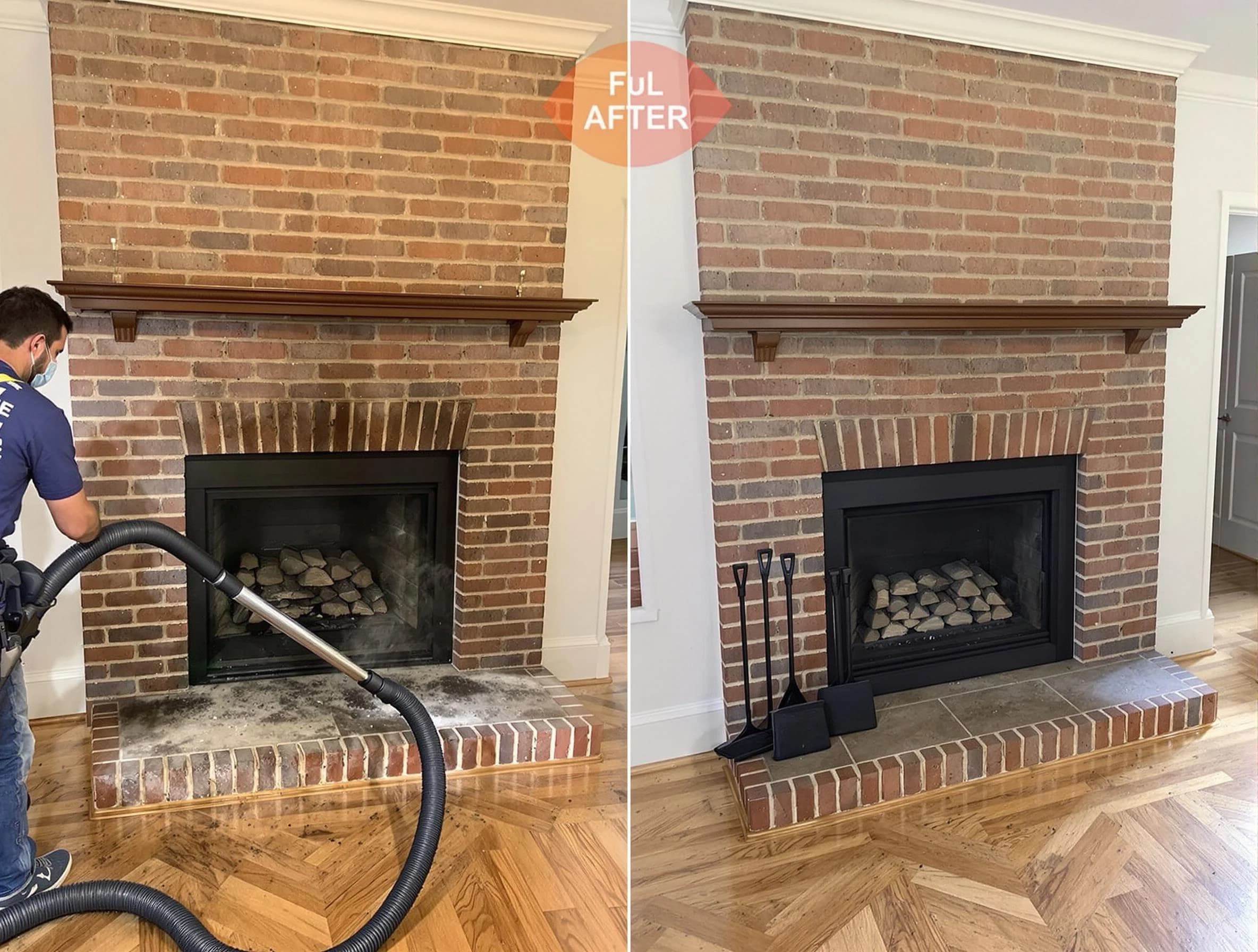 Queen Creek Chimney Sweep carefully sanitizing a fireplace in Queen Creek, AZ