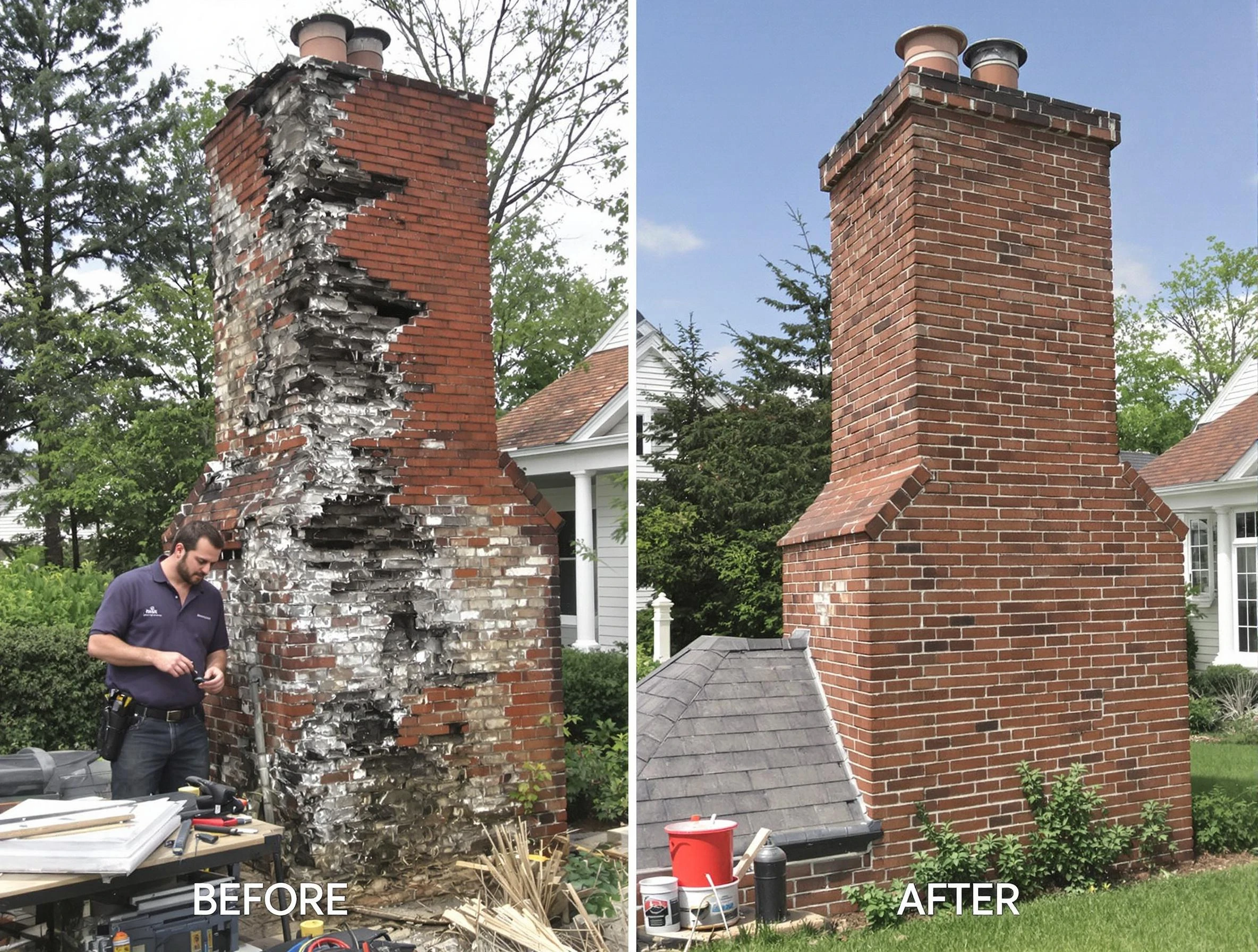 Queen Creek Chimney Sweep performing a full chimney restoration in Queen Creek, AZ