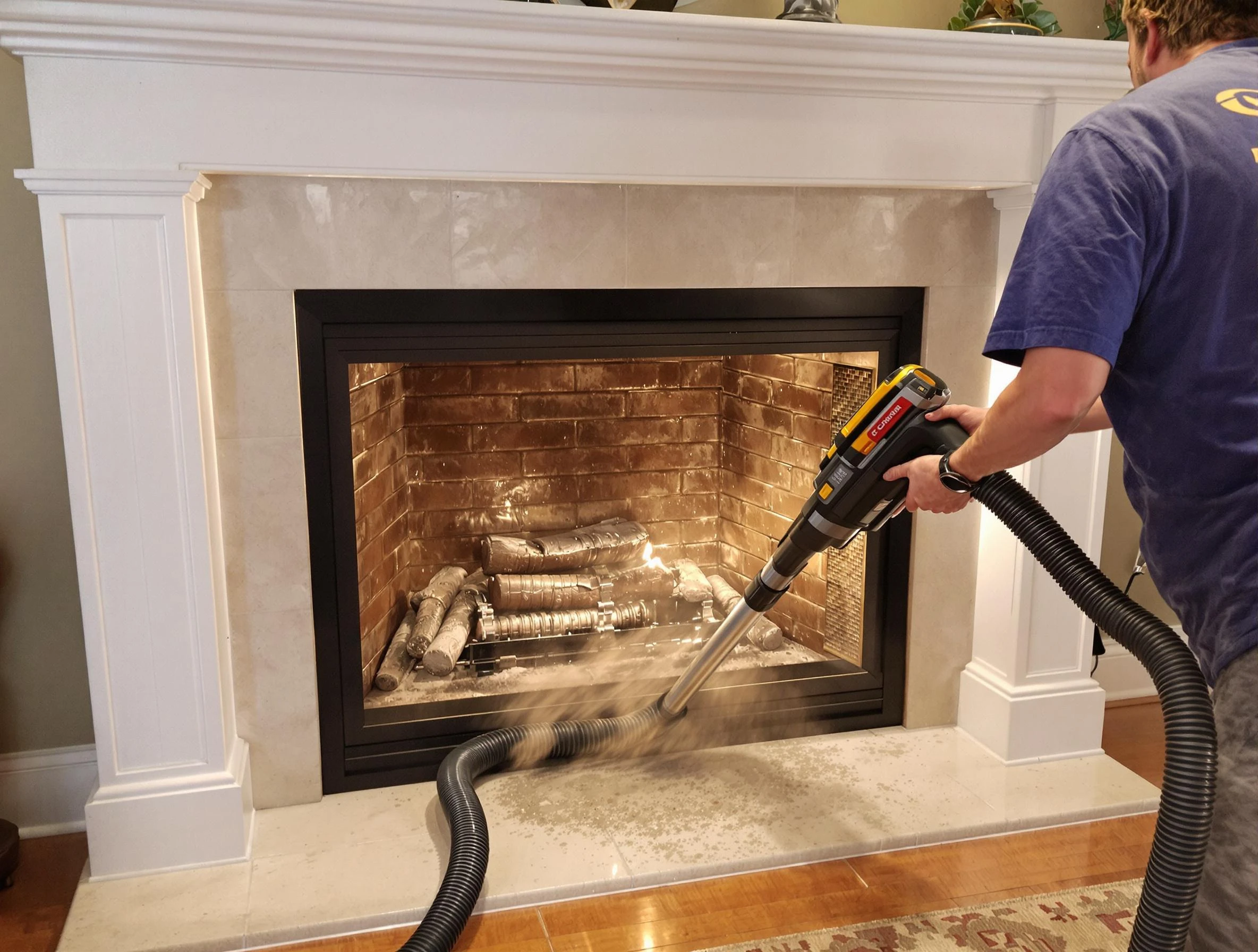 Fireplace cleaning performed by Queen Creek Chimney Sweep in Queen Creek, AZ