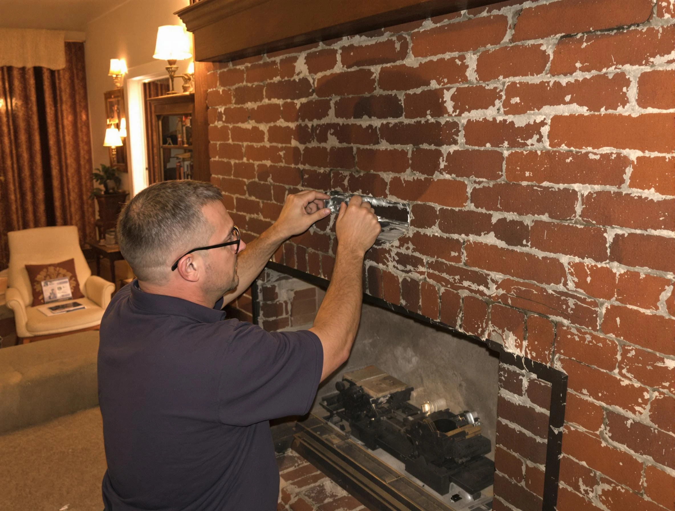 Queen Creek Chimney Sweep expert fixing a fireplace in Queen Creek, AZ