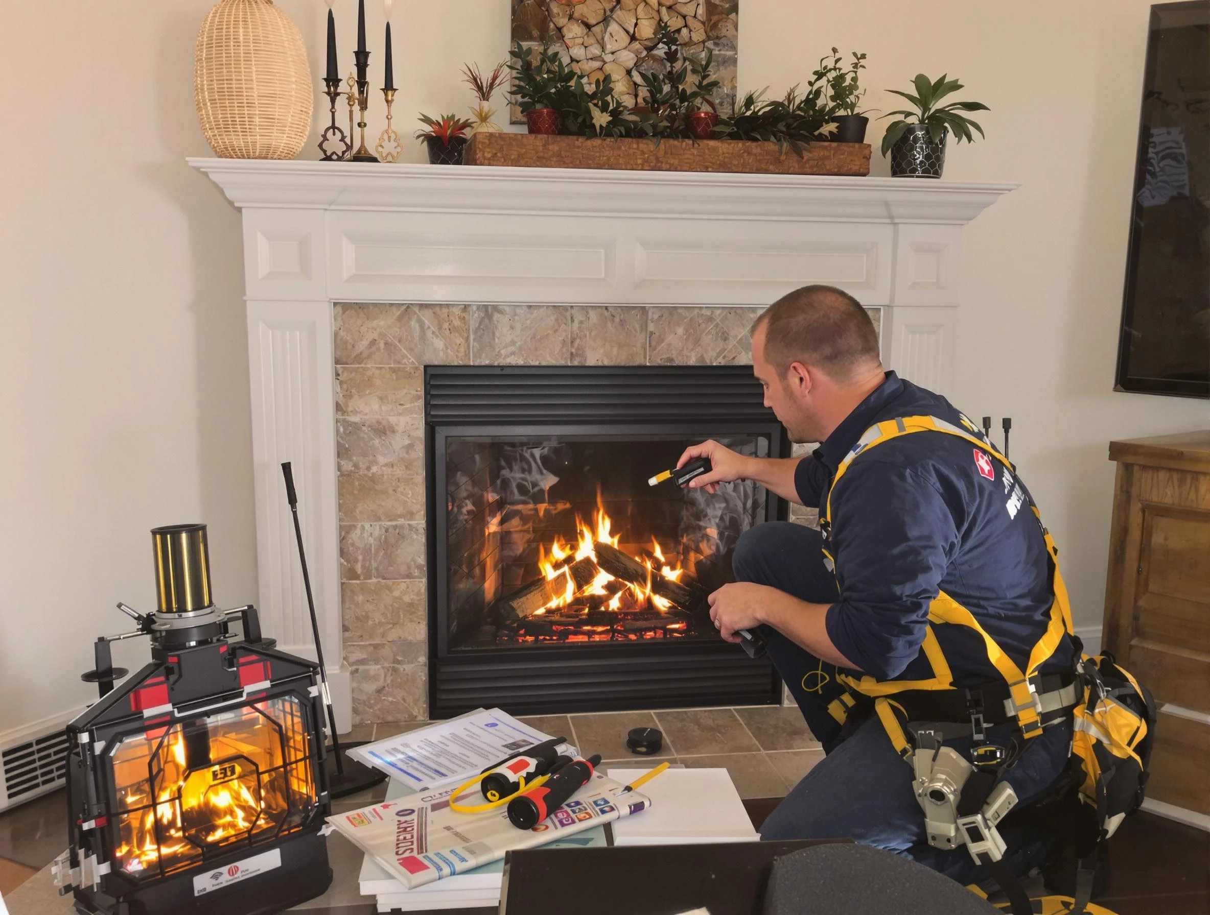 Safety-focused fireplace inspection by Queen Creek Chimney Sweep in Queen Creek, AZ